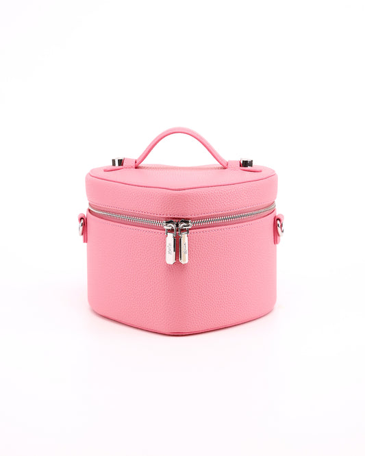 Front view of GALS Mini Lovette Vanity Case in Petal Pink