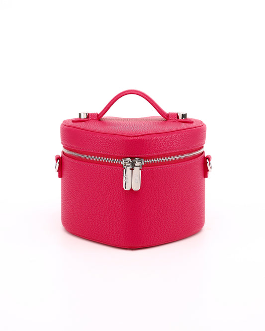 Front view of GALS Mini Lovette Vanity Case in Berry Pink