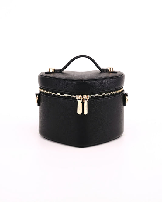 Front view of GALS Mini Lovette Vanity Case in Onyx