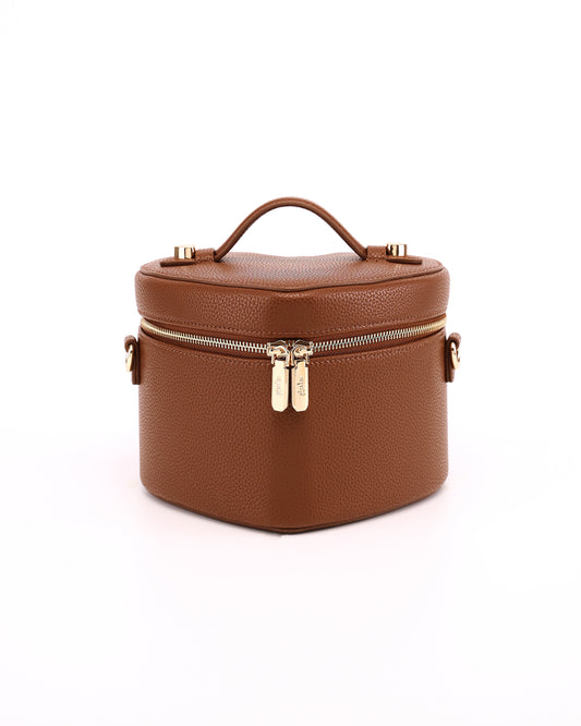 Front view of GALS Mini Lovette Vanity Case in Mocha