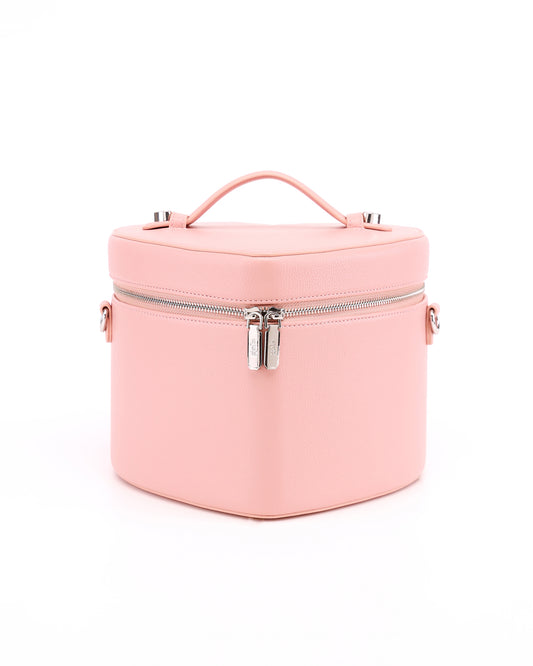 Front view of GALS Lovette Vanity Case Large in Blush Pink