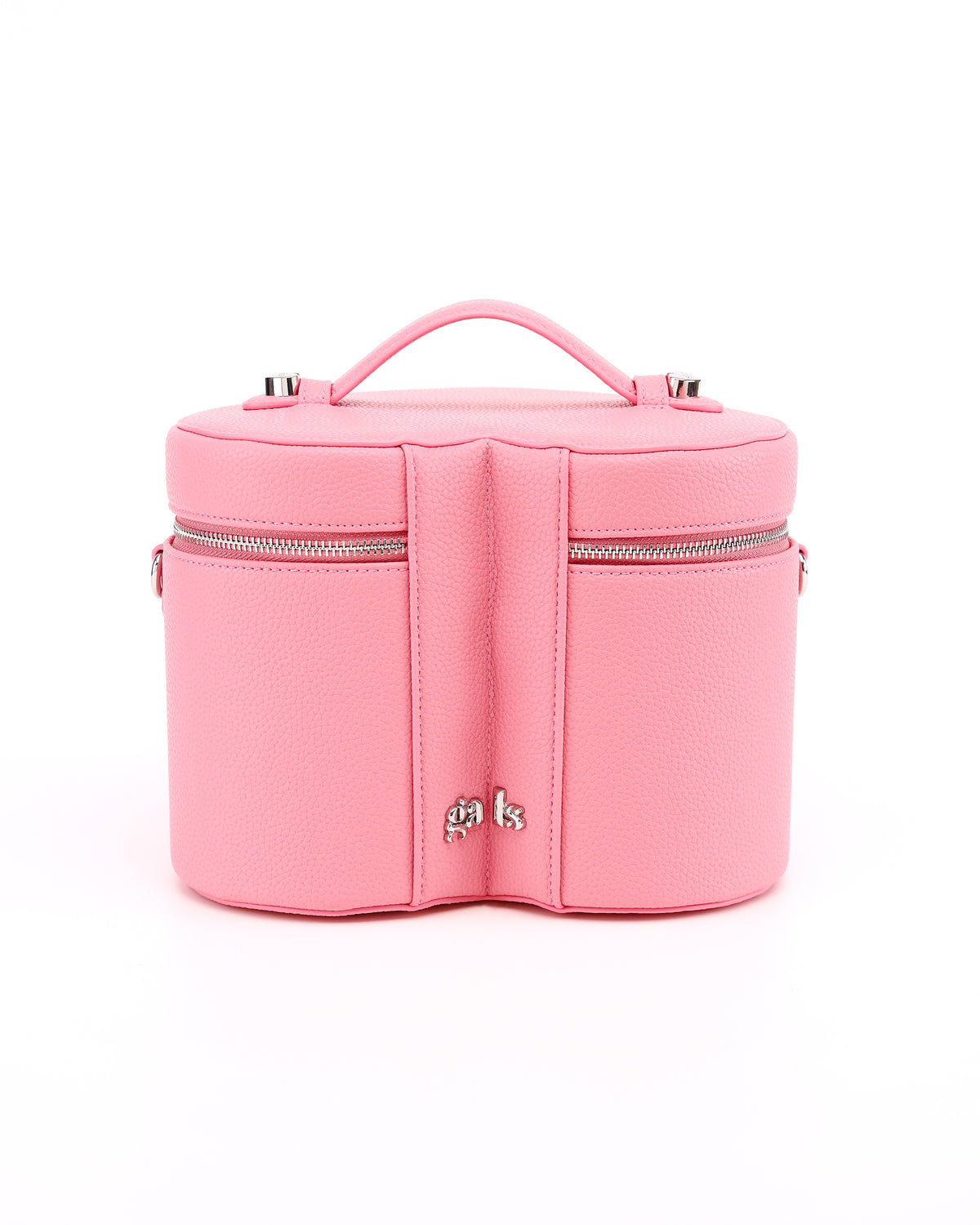 Rear view of GALS Lovette Vanity Large in Petal Pink showing the GALS logo and handle