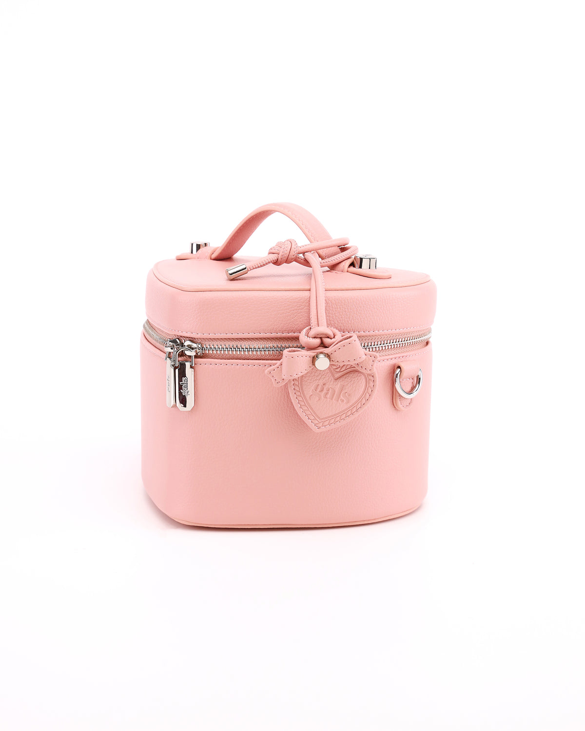 GALS Mini Lovette Mirror Tag in Blush Pink attached to a coordinating Lovette vanity case, sold separately