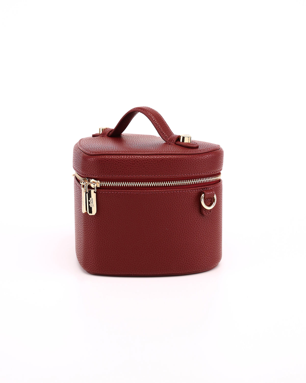 Angled view of GALS Mini Lovette Vanity Case in Mulberry