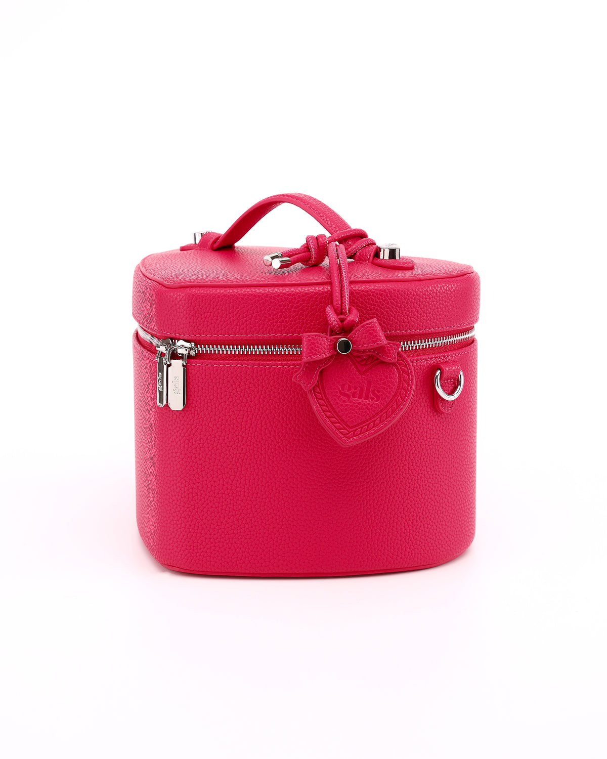 GALS Lovette Mirror Tag Large in Berry Pink attached to a coordinating Lovette vanity case, sold separately