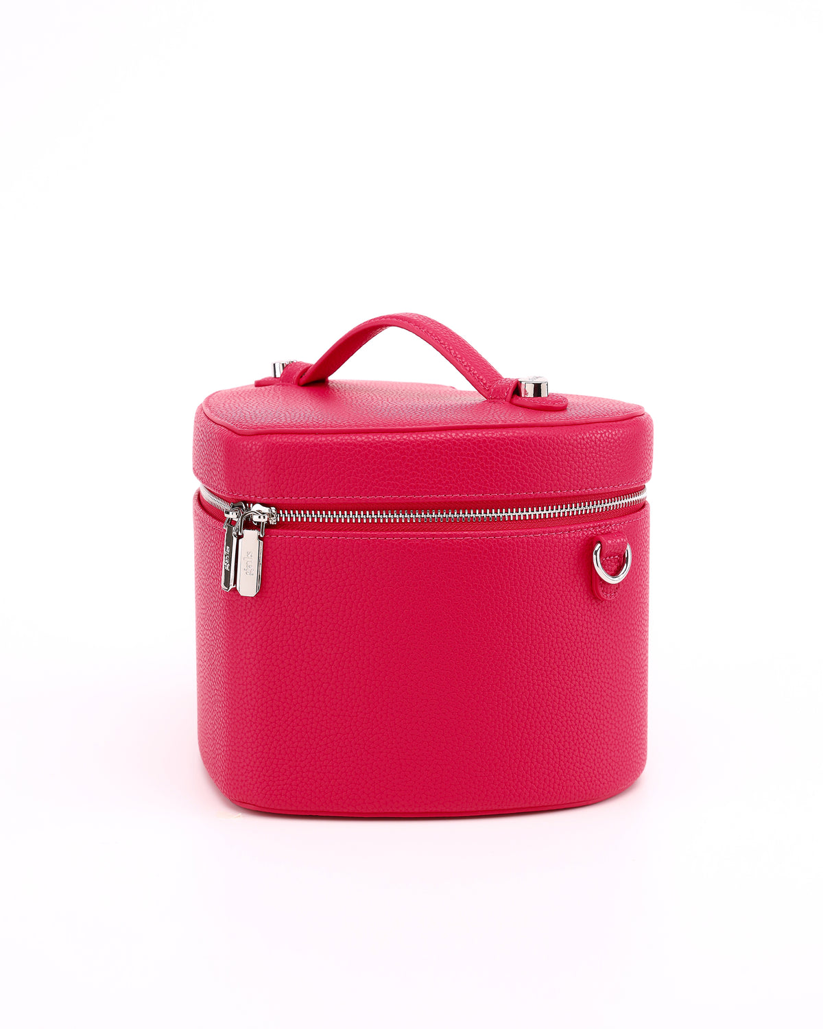 Angled view of GALS Lovette Vanity Case Large in Berry Pink