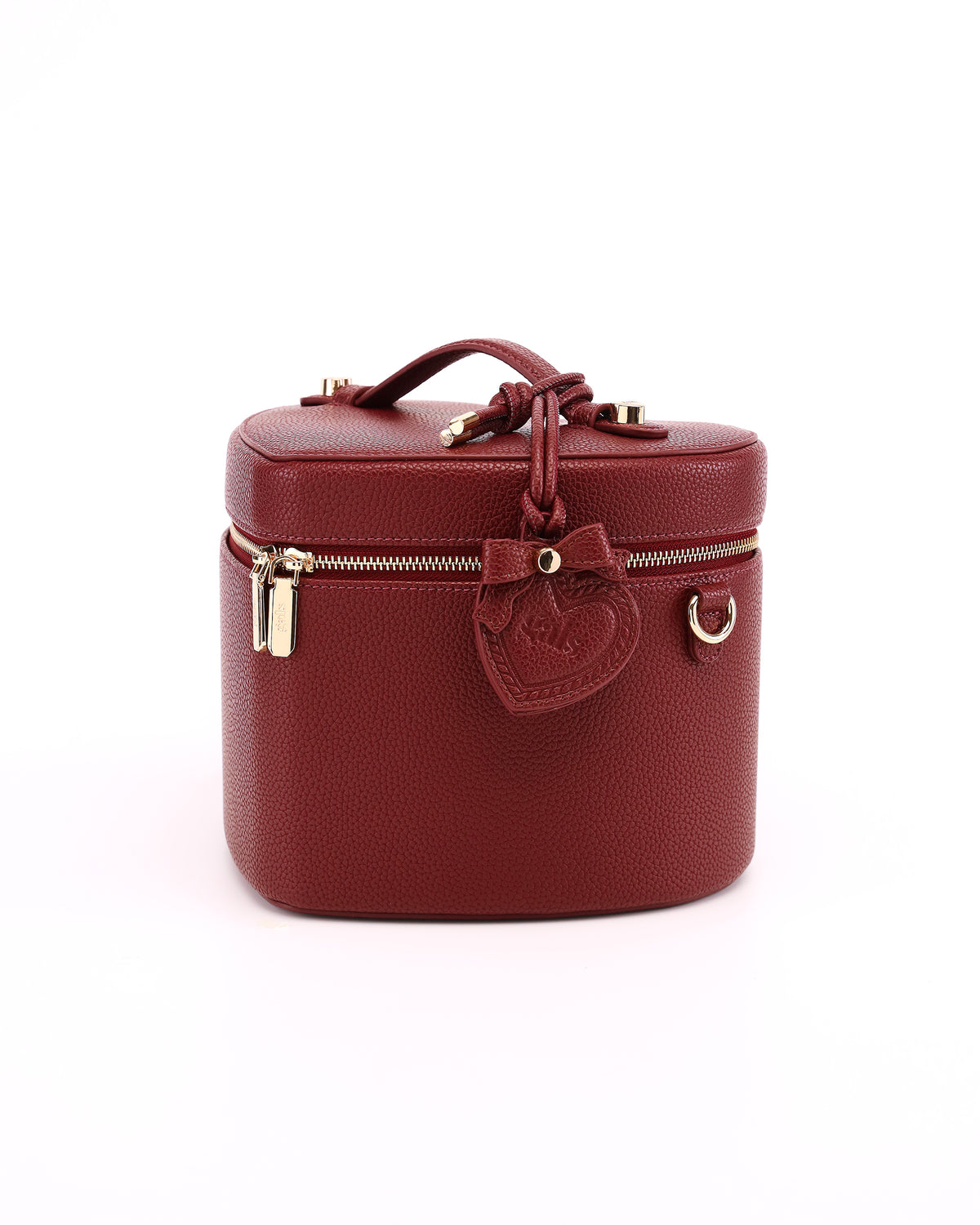 GALS Lovette Mirror Tag Large in Mulberry attached to a coordinating Lovette vanity case, sold separately