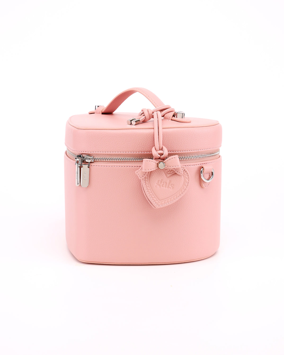 GALS Lovette Mirror Tag Large in Blush Pink attached to a coordinating Lovette vanity case, sold separately