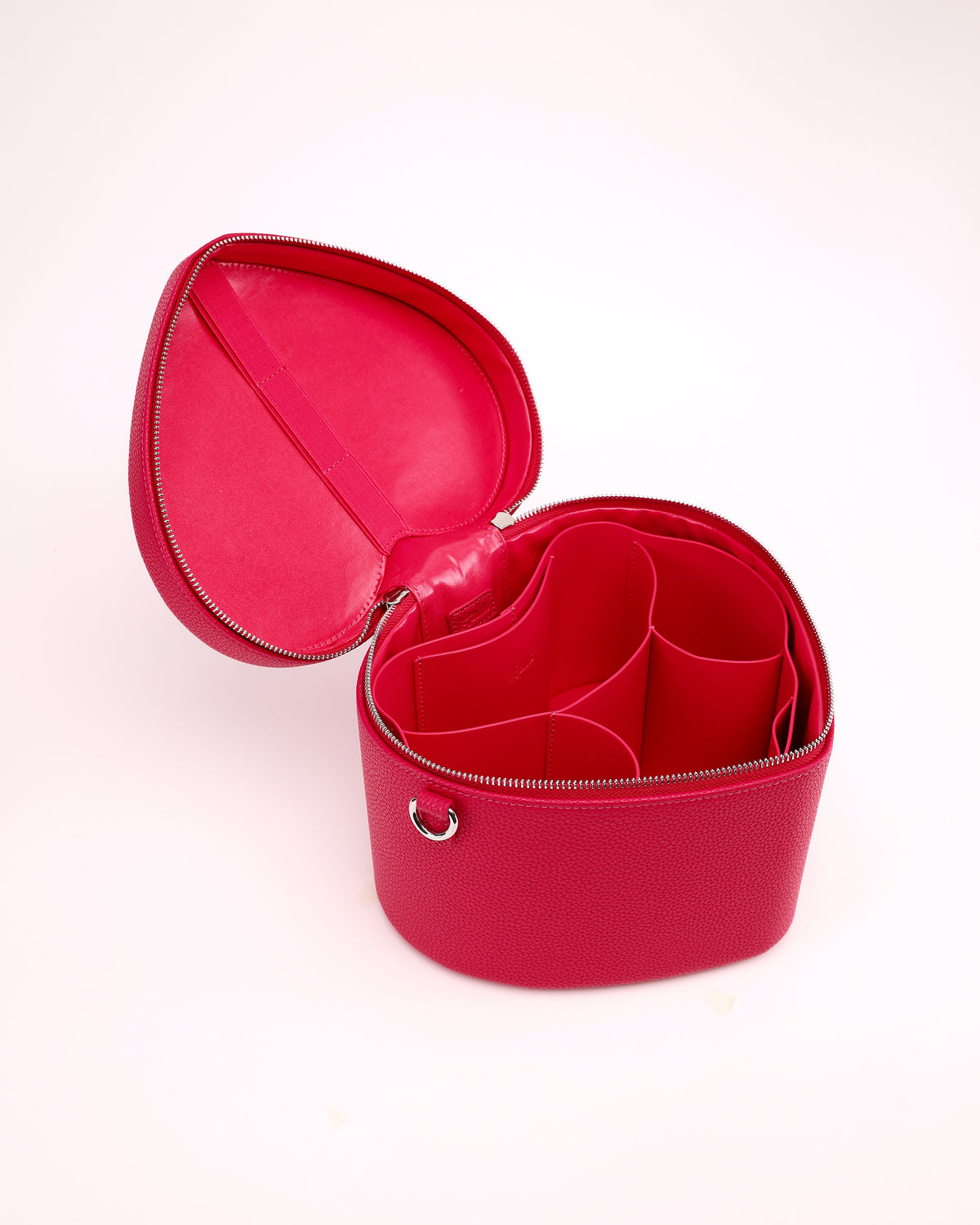 Open GALS Lovette Vanity Case Large in Berry Pink showing the interior