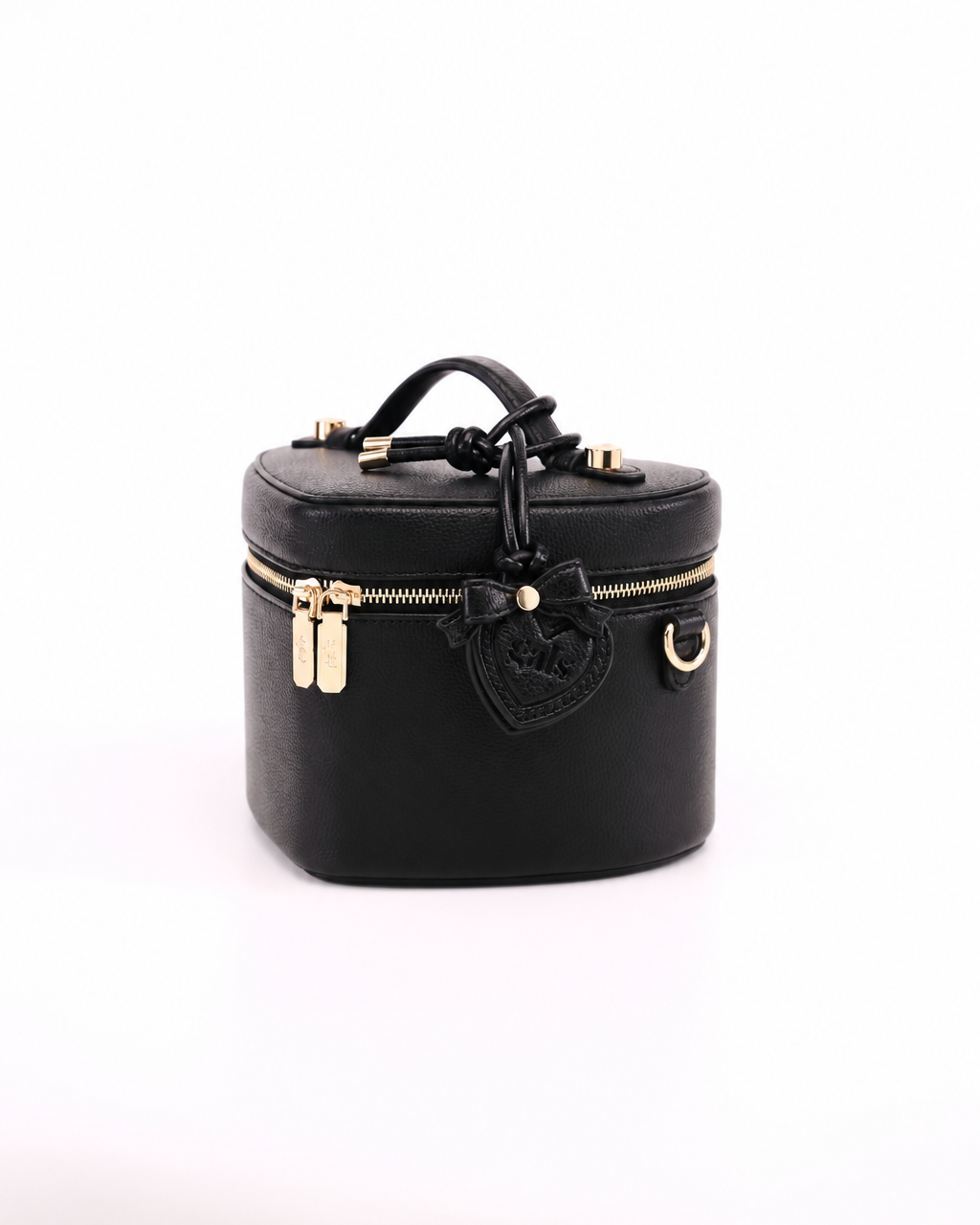 GALS Mini Lovette Mirror Tag in Onyx attached to a coordinating Lovette vanity case, sold separately